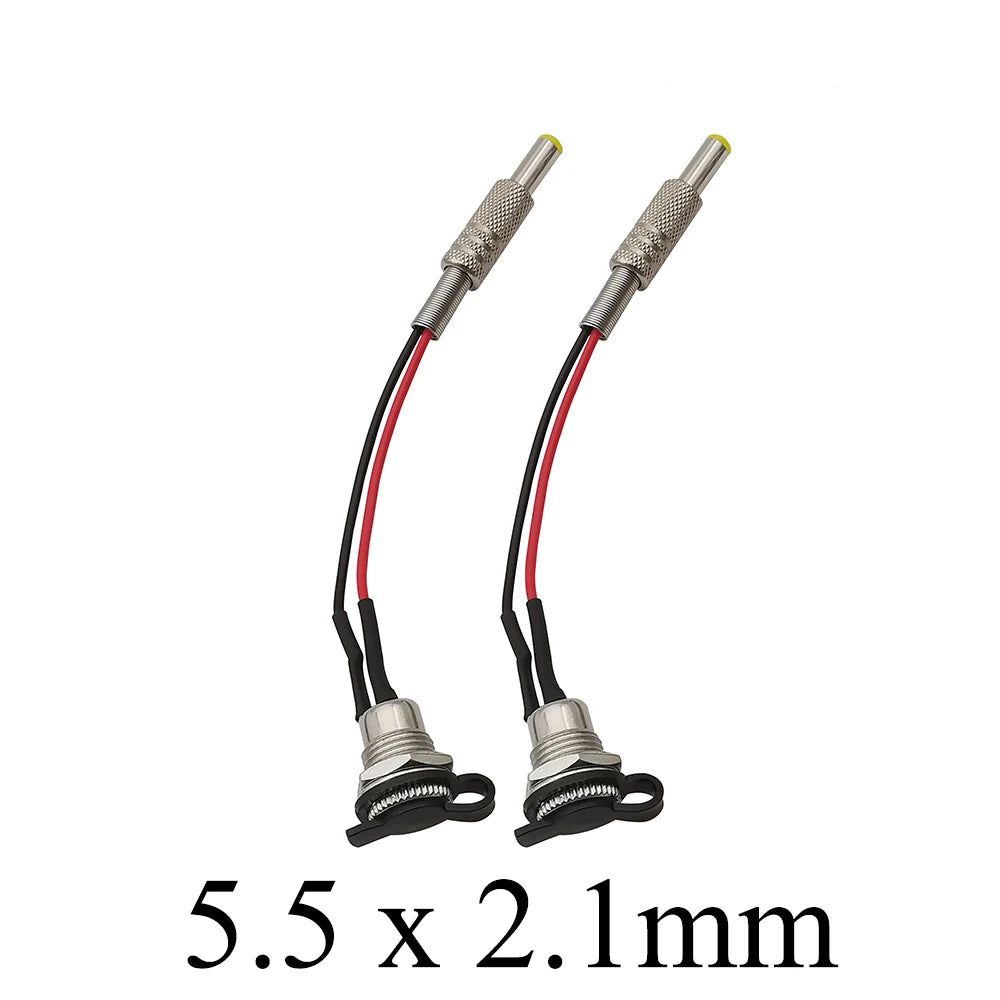 Panel Mount 5.5mmx2.1mm DC Power Male Plug & Female Socket Connector