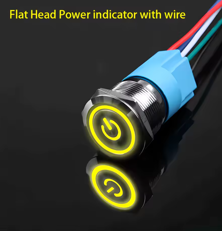 Waterproof Latching Push Button Switch with LED
