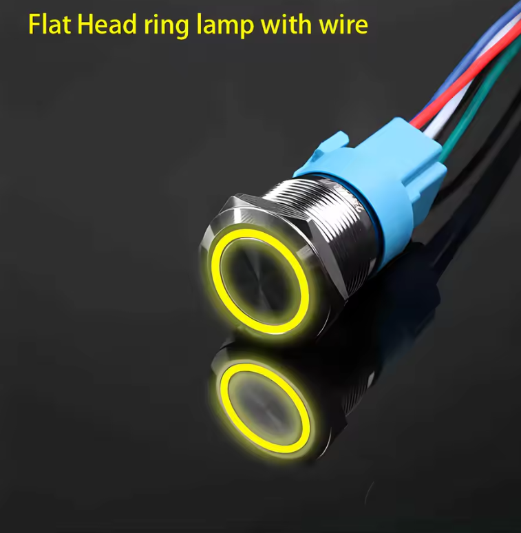 Waterproof Latching Push Button Switch with LED