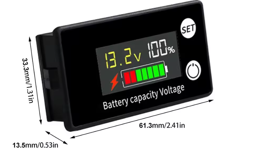 Panel Mount Voltmeter and Battery Indicator