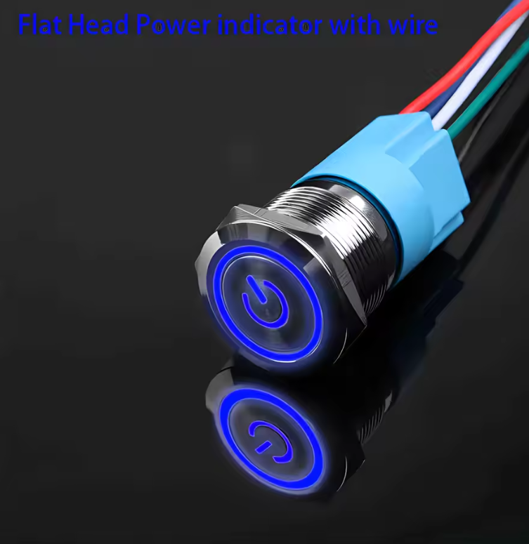 Waterproof Latching Push Button Switch with LED