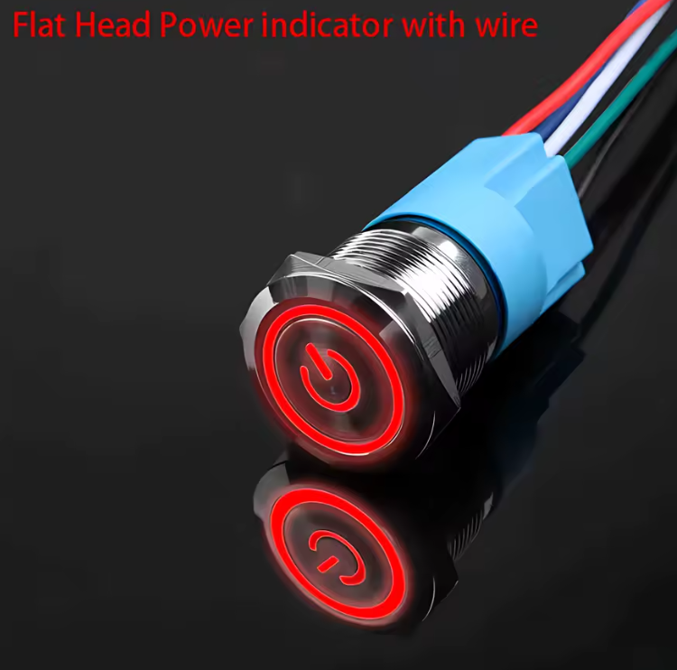 Waterproof Latching Push Button Switch with LED