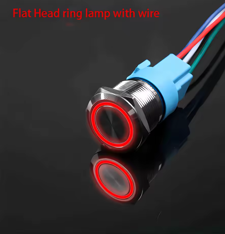 Waterproof Latching Push Button Switch with LED