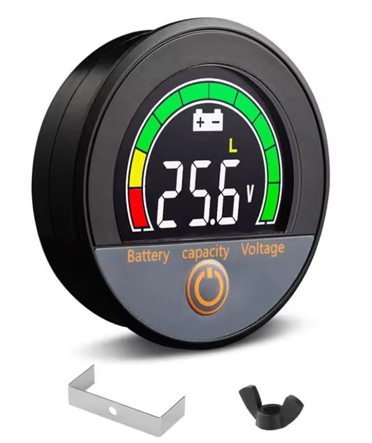 Round Panel Mount Voltmeter and Battery Level Indicator