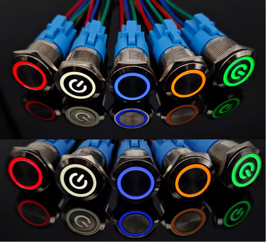 Waterproof Latching Push Button Switch with LED